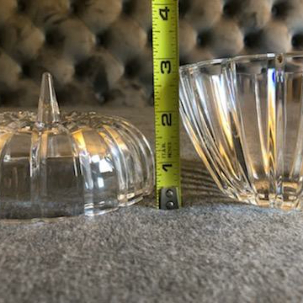 Vintage Crystal Clear Glass Deep Cut Trinket Box Candy Dish Crystal Clear Glass - Picture 8 of 12